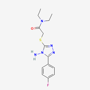 2-[4-amino-5-(4-fluorophenyl)(1,2,4-triazol-3-ylthio)]-N,N-diethylacetamide