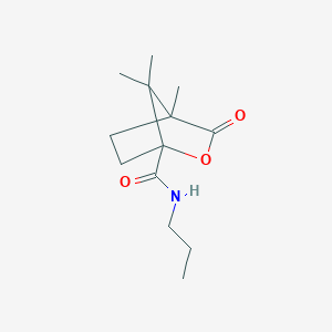 molecular formula C13H21NO3 B12144529 4,7,7-trimethyl-3-oxo-N-propyl-2-oxabicyclo[2.2.1]heptane-1-carboxamide 