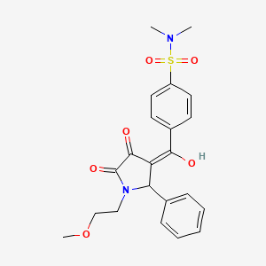 4-{(E)-hydroxy[1-(2-methoxyethyl)-4,5-dioxo-2-phenylpyrrolidin-3-ylidene]methyl}-N,N-dimethylbenzenesulfonamide