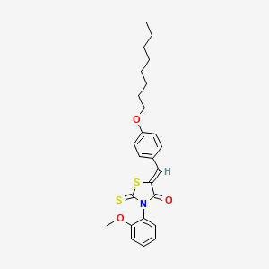 molecular formula C25H29NO3S2 B12144548 (5Z)-3-(2-methoxyphenyl)-5-[4-(octyloxy)benzylidene]-2-thioxo-1,3-thiazolidin-4-one 