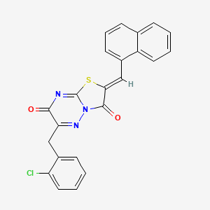 molecular formula C23H14ClN3O2S B12144556 (2Z)-6-(2-chlorobenzyl)-2-(naphthalen-1-ylmethylidene)-7H-[1,3]thiazolo[3,2-b][1,2,4]triazine-3,7(2H)-dione 