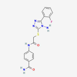 4-{2-[4-Amino-5-(2-fluorophenyl)-1,2,4-triazol-3-ylthio]acetylamino}benzamide