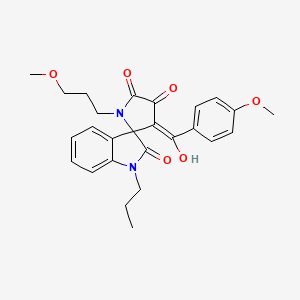 4'-hydroxy-3'-[(4-methoxyphenyl)carbonyl]-1'-(3-methoxypropyl)-1-propylspiro[indole-3,2'-pyrrole]-2,5'(1H,1'H)-dione