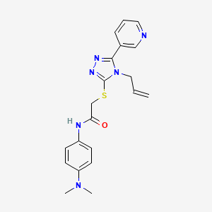 molecular formula C20H22N6OS B12144691 N-[4-(dimethylamino)phenyl]-2-{[4-(prop-2-en-1-yl)-5-(pyridin-3-yl)-4H-1,2,4-triazol-3-yl]sulfanyl}acetamide 