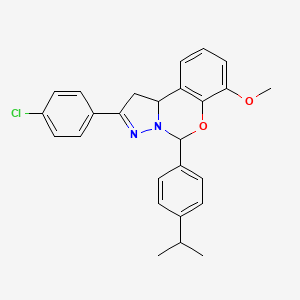 molecular formula C26H25ClN2O2 B12144696 2-(4-Chlorophenyl)-7-methoxy-5-[4-(propan-2-yl)phenyl]-1,10b-dihydropyrazolo[1,5-c][1,3]benzoxazine 