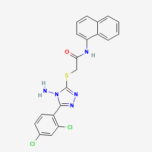 molecular formula C20H15Cl2N5OS B12144771 2-[4-amino-5-(2,4-dichlorophenyl)(1,2,4-triazol-3-ylthio)]-N-naphthylacetamide 