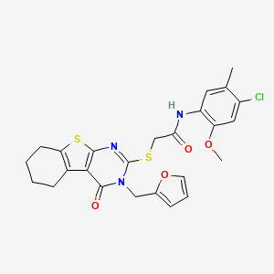 N-(4-chloro-2-methoxy-5-methylphenyl)-2-[3-(2-furylmethyl)-4-oxo(3,5,6,7,8-pen tahydrobenzo[b]thiopheno[2,3-d]pyrimidin-2-ylthio)]acetamide