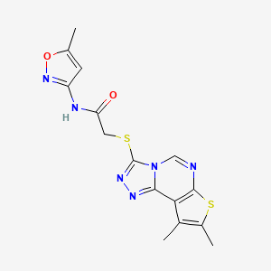 2-(8,9-Dimethyl-thieno[3,2-e][1,2,4]triazolo[4,3-c]pyrimidin-3-ylsulfanyl)-N-(5-methyl-isoxazol-3-yl)-acetamide