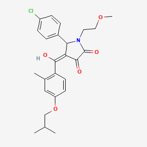 (4E)-5-(4-chlorophenyl)-4-{hydroxy[2-methyl-4-(2-methylpropoxy)phenyl]methylidene}-1-(2-methoxyethyl)pyrrolidine-2,3-dione