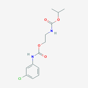 molecular formula C13H17ClN2O4 B1214490 N-[2-[(3-chloroanilino)-oxomethoxy]ethyl]carbamic acid propan-2-yl ester 