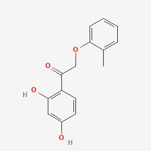 molecular formula C15H14O4 B12144901 Ethanone, 1-(2,4-dihydroxyphenyl)-2-(2-methylphenoxy)- CAS No. 137987-86-1