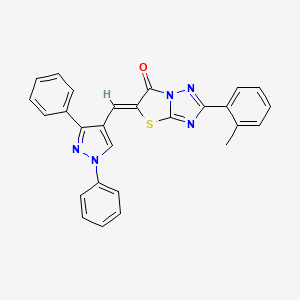 (5Z)-5-[(1,3-diphenyl-1H-pyrazol-4-yl)methylidene]-2-(2-methylphenyl)[1,3]thiazolo[3,2-b][1,2,4]triazol-6(5H)-one