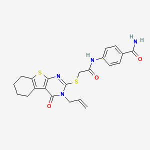 4-[({[4-Oxo-3-(prop-2-en-1-yl)-3,4,5,6,7,8-hexahydro[1]benzothieno[2,3-d]pyrimidin-2-yl]sulfanyl}acetyl)amino]benzamide