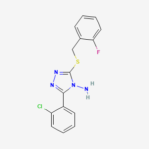 3-(2-Chlorophenyl)-5-[(2-fluorophenyl)methylthio]-1,2,4-triazole-4-ylamine