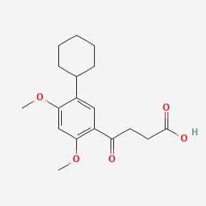 molecular formula C18H24O5 B1214505 5-Cyclohexyl-2,4-dimethoxy-gamma-oxobenzenebutyric acid CAS No. 36879-87-5