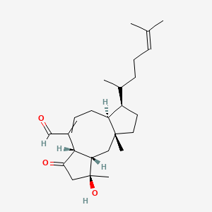 molecular formula C25H38O3 B1214507 (1R,3S,4S,7S,11S,12R)-4-hydroxy-1,4-dimethyl-12-(6-methylhept-5-en-2-yl)-6-oxotricyclo[9.3.0.03,7]tetradec-8-ene-8-carbaldehyde 
