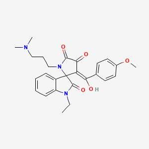 1'-[3-(dimethylamino)propyl]-1-ethyl-4'-hydroxy-3'-(4-methoxybenzoyl)spiro[indole-3,2'-pyrrole]-2,5'(1H,1'H)-dione