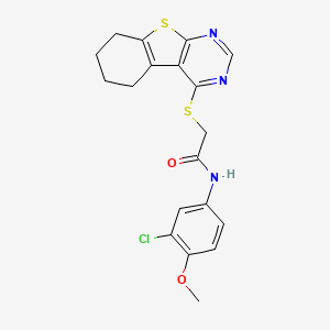 N-(3-chloro-4-methoxyphenyl)-2-(5,6,7,8-tetrahydro[1]benzothieno[2,3-d]pyrimidin-4-ylsulfanyl)acetamide