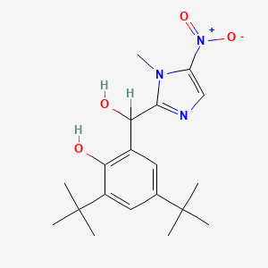 molecular formula C19H27N3O4 B1214511 2,4-Di-tert-butyl-6-[hydroxy(1-methyl-5-nitro-1h-imidazol-2-yl)methyl]phenol CAS No. 149396-89-4