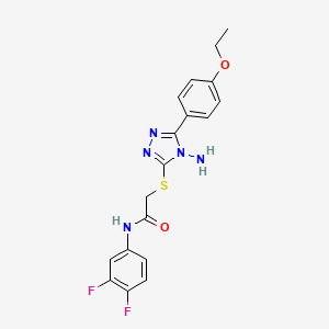 molecular formula C18H17F2N5O2S B12145133 2-[4-amino-5-(4-ethoxyphenyl)(1,2,4-triazol-3-ylthio)]-N-(3,4-difluorophenyl)a cetamide 