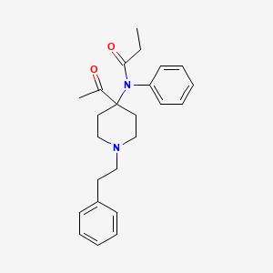 molecular formula C24H30N2O2 B1214521 Propanamide, N-(4-acetyl-1-(2-phenylethyl)-4-piperidinyl)-N-phenyl- CAS No. 60644-99-7