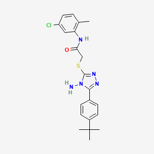 molecular formula C21H24ClN5OS B12145213 2-{4-amino-5-[4-(tert-butyl)phenyl](1,2,4-triazol-3-ylthio)}-N-(5-chloro-2-met hylphenyl)acetamide 