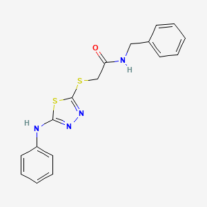 molecular formula C17H16N4OS2 B12145243 N-benzyl-2-{[5-(phenylamino)-1,3,4-thiadiazol-2-yl]sulfanyl}acetamide 