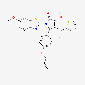 (4E)-4-[hydroxy(thiophen-2-yl)methylidene]-1-(6-methoxy-1,3-benzothiazol-2-yl)-5-[4-(prop-2-en-1-yloxy)phenyl]pyrrolidine-2,3-dione