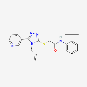 molecular formula C22H25N5OS B12145285 N-(2-tert-butylphenyl)-2-{[4-(prop-2-en-1-yl)-5-(pyridin-3-yl)-4H-1,2,4-triazol-3-yl]sulfanyl}acetamide 