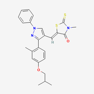 (5Z)-3-methyl-5-({3-[2-methyl-4-(2-methylpropoxy)phenyl]-1-phenyl-1H-pyrazol-4-yl}methylidene)-2-thioxo-1,3-thiazolidin-4-one