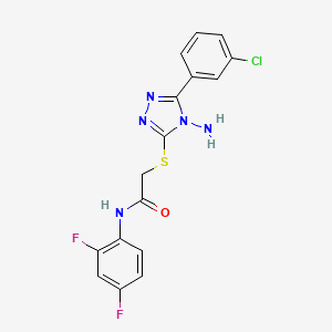 molecular formula C16H12ClF2N5OS B12145344 2-[4-amino-5-(3-chlorophenyl)(1,2,4-triazol-3-ylthio)]-N-(2,4-difluorophenyl)a cetamide 