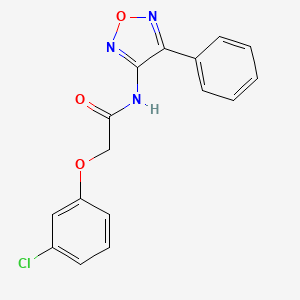 molecular formula C16H12ClN3O3 B12145354 2-(3-chlorophenoxy)-N-(4-phenyl-1,2,5-oxadiazol-3-yl)acetamide 