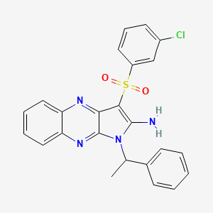 3-[(3-chlorophenyl)sulfonyl]-1-(1-phenylethyl)-1H-pyrrolo[2,3-b]quinoxalin-2-amine