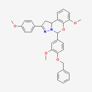 5-[4-(Benzyloxy)-3-methoxyphenyl]-7-methoxy-2-(4-methoxyphenyl)-1,10b-dihydropyrazolo[1,5-c][1,3]benzoxazine