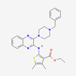 Ethyl 2-{[3-(4-benzylpiperazin-1-yl)quinoxalin-2-yl]amino}-4,5-dimethylthiophene-3-carboxylate