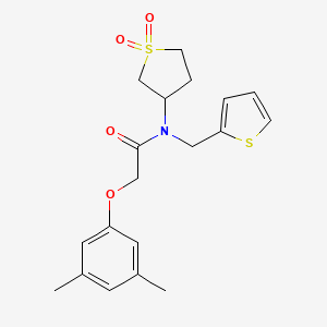 molecular formula C19H23NO4S2 B12145428 2-(3,5-dimethylphenoxy)-N-(1,1-dioxidotetrahydrothiophen-3-yl)-N-(thiophen-2-ylmethyl)acetamide 