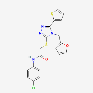 N-(4-chlorophenyl)-2-{[4-(furan-2-ylmethyl)-5-(thiophen-2-yl)-4H-1,2,4-triazol-3-yl]sulfanyl}acetamide