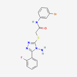 2-[[4-amino-5-(2-fluorophenyl)-1,2,4-triazol-3-yl]sulfanyl]-N-(3-bromophenyl)acetamide