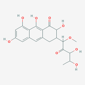 molecular formula C20H22O9 B1214548 3-(3,4-dihydroxy-1-methoxy-2-oxopentyl)-2,6,8,9-tetrahydroxy-3,4-dihydro-2H-anthracen-1-one CAS No. 6680-06-4