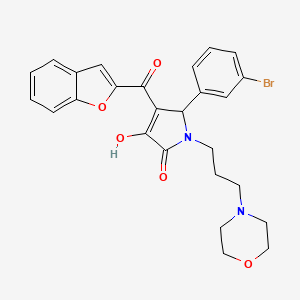 molecular formula C26H25BrN2O5 B12145503 4-(Benzo[d]furan-2-ylcarbonyl)-5-(3-bromophenyl)-3-hydroxy-1-(3-morpholin-4-yl propyl)-3-pyrrolin-2-one 