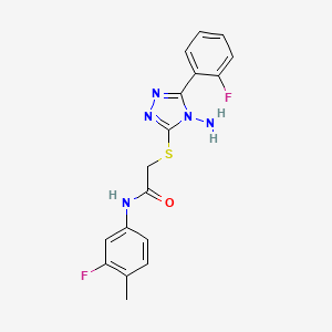 2-{[4-amino-5-(2-fluorophenyl)-4H-1,2,4-triazol-3-yl]sulfanyl}-N-(3-fluoro-4-methylphenyl)acetamide