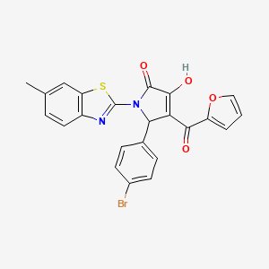 molecular formula C23H15BrN2O4S B12145548 5-(4-Bromophenyl)-4-(2-furylcarbonyl)-3-hydroxy-1-(6-methylbenzothiazol-2-yl)-3-pyrrolin-2-one 