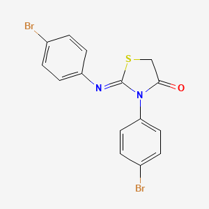 molecular formula C15H10Br2N2OS B12145600 (2Z)-3-(4-bromophenyl)-2-[(4-bromophenyl)imino]-1,3-thiazolidin-4-one 