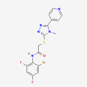 N-(2-bromo-4,6-difluorophenyl)-2-{[4-methyl-5-(pyridin-4-yl)-4H-1,2,4-triazol-3-yl]sulfanyl}acetamide