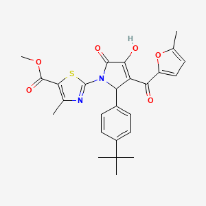 methyl 2-{(3E)-2-(4-tert-butylphenyl)-3-[hydroxy(5-methylfuran-2-yl)methylidene]-4,5-dioxopyrrolidin-1-yl}-4-methyl-1,3-thiazole-5-carboxylate