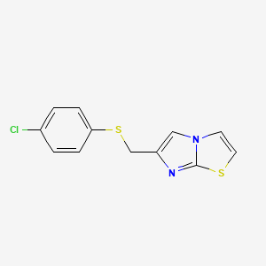 molecular formula C12H9ClN2S2 B12145672 6-(((4-Chlorophenyl)thio)methyl)imidazo[2,1-b]thiazole 