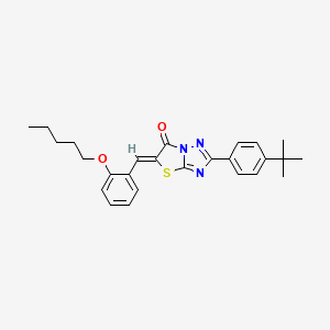 molecular formula C26H29N3O2S B12145685 (5Z)-2-(4-tert-butylphenyl)-5-[2-(pentyloxy)benzylidene][1,3]thiazolo[3,2-b][1,2,4]triazol-6(5H)-one 