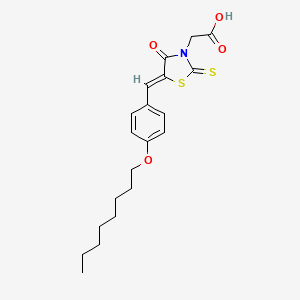 2-{5-[(4-Octyloxyphenyl)methylene]-4-oxo-2-thioxo-1,3-thiazolidin-3-yl}acetic acid