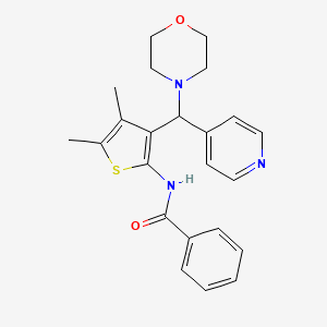 molecular formula C23H25N3O2S B12145785 N-{4,5-dimethyl-3-[(morpholin-4-yl)(pyridin-4-yl)methyl]thiophen-2-yl}benzamide 