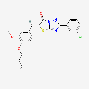 molecular formula C23H22ClN3O3S B12145790 (5Z)-2-(3-chlorophenyl)-5-[3-methoxy-4-(3-methylbutoxy)benzylidene][1,3]thiazolo[3,2-b][1,2,4]triazol-6(5H)-one 